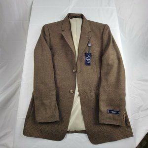 CHAPS RALPH LAUREN Blazer Sport Coat, 18R, Brown Polyester Blend NWT